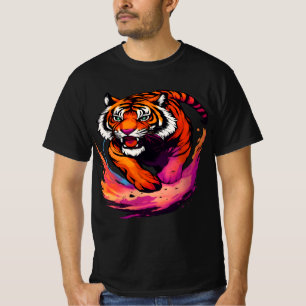 Der wilde farbenfrohe Tiger T-Shirt