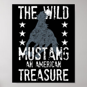 Der wilde Mustang ein amerikanisches Treasphasen Poster