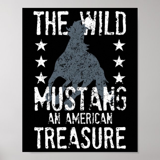 Der wilde Mustang ein amerikanisches Treasphasen Poster (Vorne)