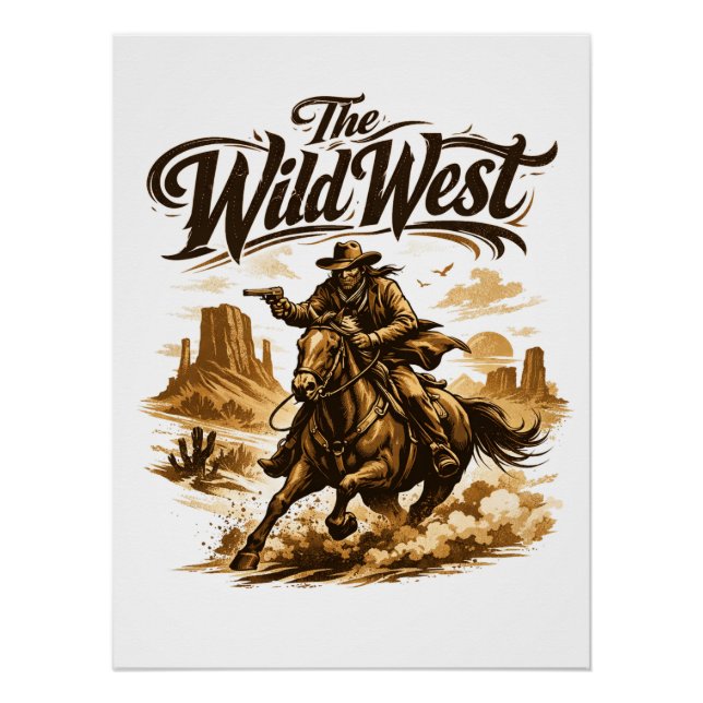 Der Wilde Westen – Cowboy in Aktion Poster (Vorderseite)