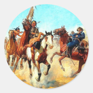 Der Wilde Westen Runder Aufkleber