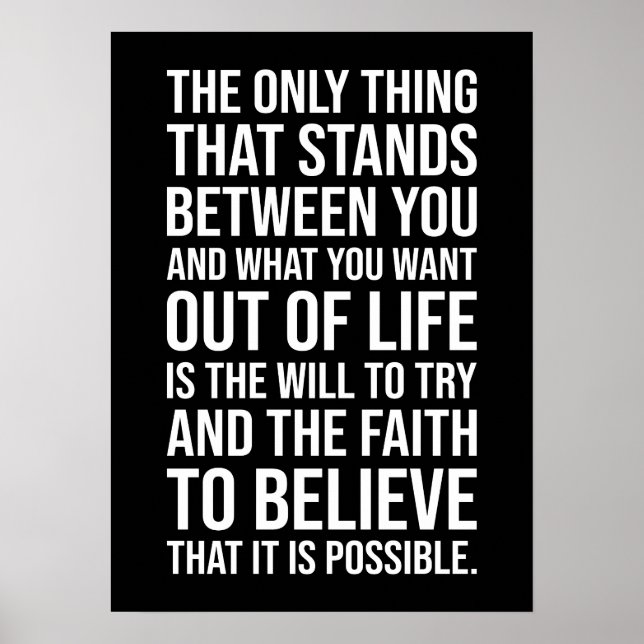 Der Wille zu versuchen und zu glauben - Erfolg Mot Poster (Vorne)