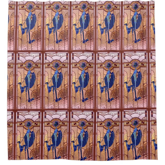 Der Windhund im Glas Duschvorhang (Vorderseite)