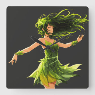 Der Windsurfer Quadratische Wanduhr