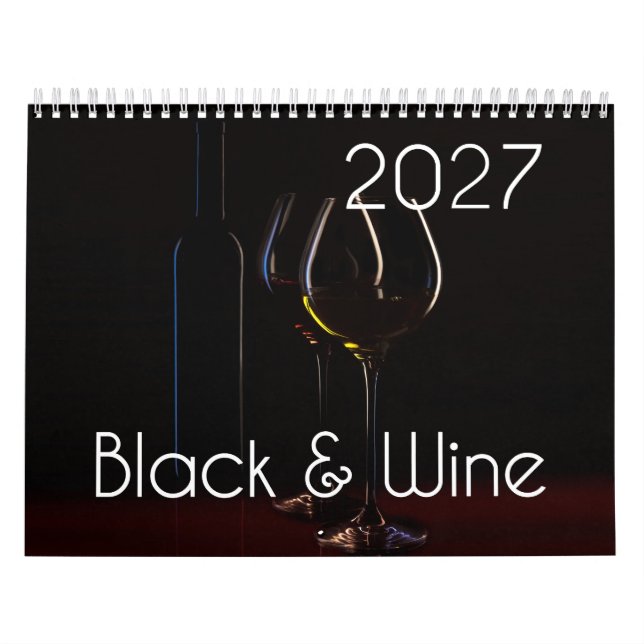 Der Wine Wall Calendar 2026 - Schwarz & Wein Kalender (Titelbild)