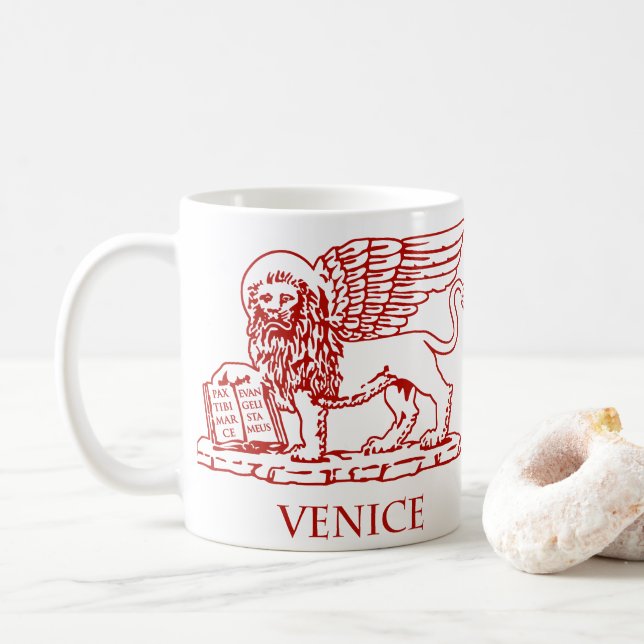 Der Winged Löwe von Venedig, Italien Tasse (Mit Donut)