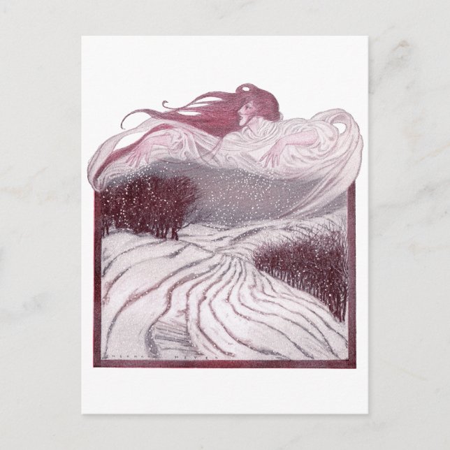 Der Winter als schöne Frau persönlich Postkarte (Vorderseite)