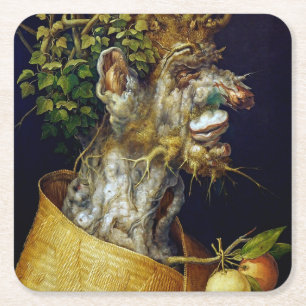 Der Winter, Arcimboldo Rechteckiger Pappuntersetzer
