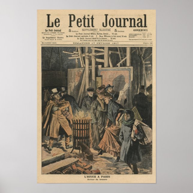 Der Winter in Paris, um die Pracht herum Poster (Vorne)