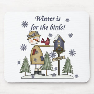 Der Winter ist für die Vögel Mousepad