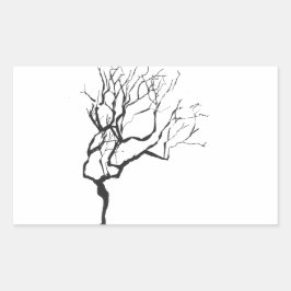 Der Winter kommt zum Trendy Wintery Nature Tree Rechteckiger Aufkleber