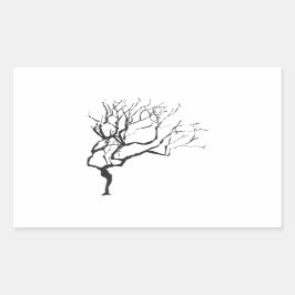 Der Winter kommt zum Trendy Wintery Nature Tree Rechteckiger Aufkleber