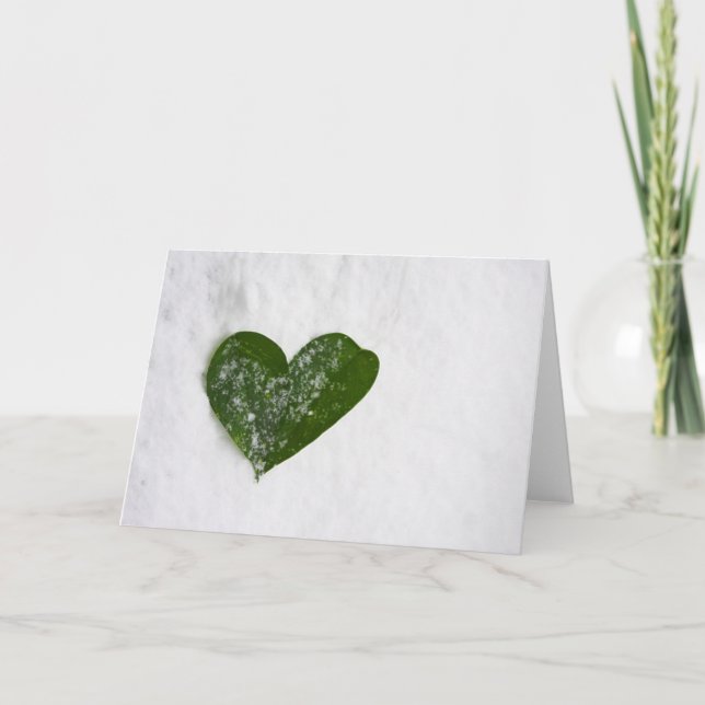 Der Winter-Schnee-romantisches Herz der Natur der Karte (Vorderseite)