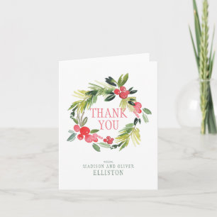 Der Winter Wedding BlumenKranz danken Ihnen Dankeskarte