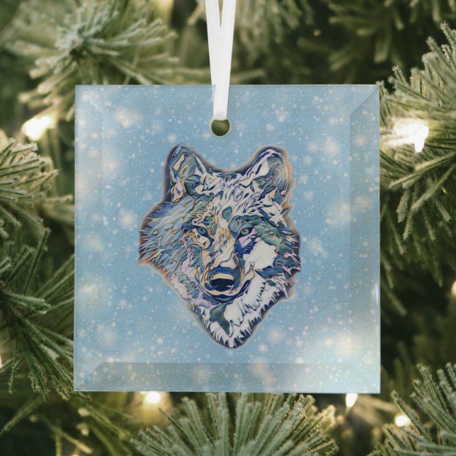Der Winter Wolf    Ornament Aus Glas (Insitu)