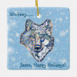 Der Winter Wolf (personalisiert) Metal-Ornament Keramikornament<br><div class="desc">Bitte besuchen Sie mein Geschäft für mehr interessantes Design und mehr Farbwahl. => zazzle.com/colorfulworld*</div>