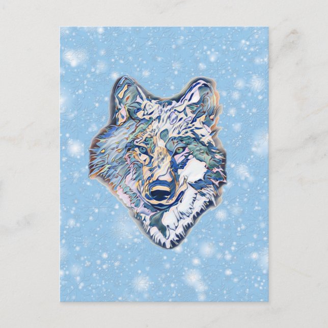 Der Winter Wolf Postkarte (Vorderseite)