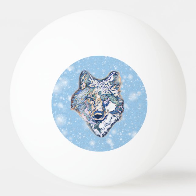 Der Winter Wolf   Tischtennisball (Vorderseite)