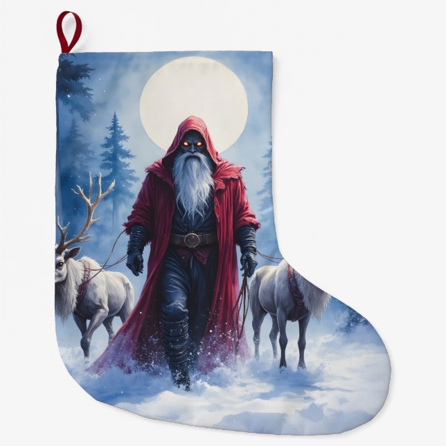 Der Winterkönig kommt.  Großer Weihnachtsstrumpf (Vorderseite)