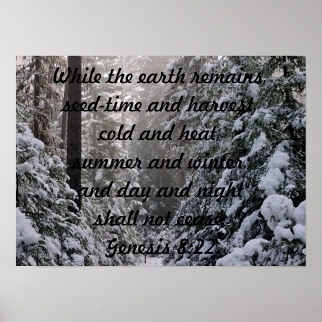 Der Wintersommer wird die Genesis 8:22 POSTER nich (Vorne)