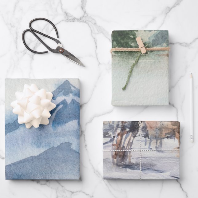 Der Winterwald Geschenkpapier Set (Vorderseite)