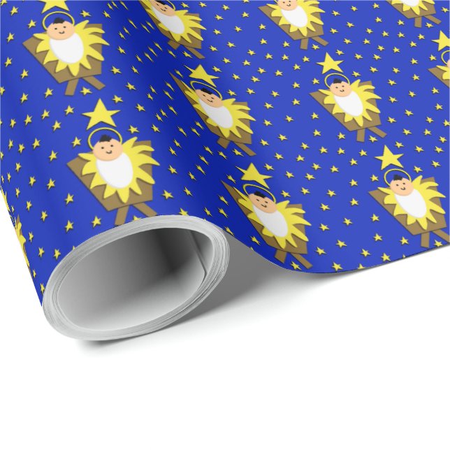 Der winzige Junge Jesus im Wrapping Paper Geschenkpapier (Rolleneckpunkt)