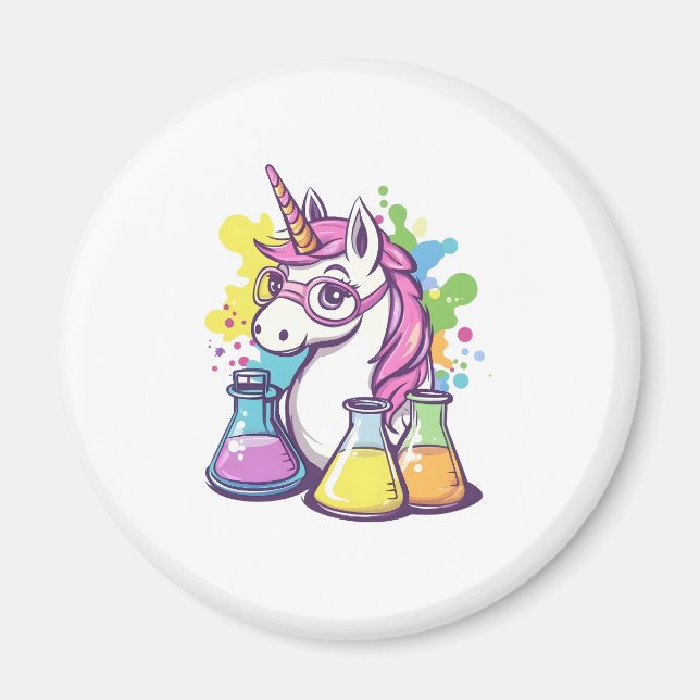Der Wissenschaftler-Einhorn (1) Magnet (Vorne)