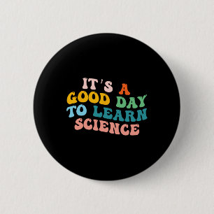 Der Wissenschaftsschüler gibt einen guten Tag, um Button