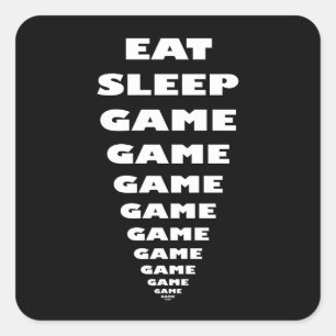 Der Witz 'Eat Sleep Game Game Game..' Quadratischer Aufkleber