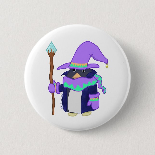 Der Wizard Penguin Badge Button (Vorderseite)