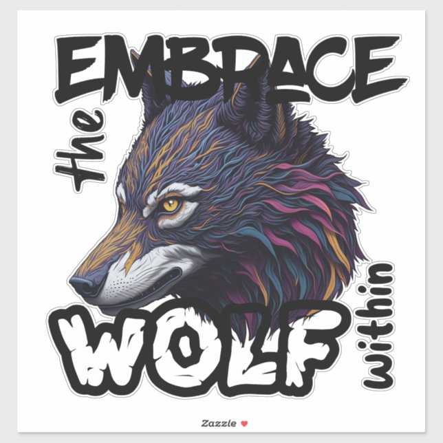 Der Wolf im Inneren Aufkleber (Blatt)