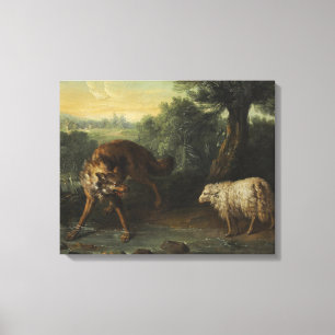 Der Wolf und das Lamm (von Jean-Baptiste Oudry) Leinwanddruck