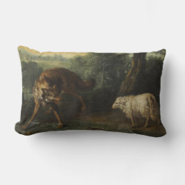 Der Wolf und das Lamm (von Jean-Baptiste Oudry) Lendenkissen