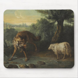 Der Wolf und das Lamm (von Jean-Baptiste Oudry) Mousepad