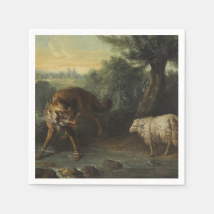 Der Wolf und das Lamm (von Jean-Baptiste Oudry) Serviette
