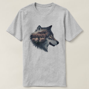 Der Wolf und die Herde Schafe T-Shirt
