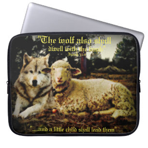"Der Wolf wird mit dem Lämmer wohnen", das Laptopschutzhülle
