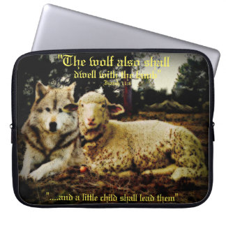 "Der Wolf wird mit dem Lämmer wohnen", das Laptopschutzhülle