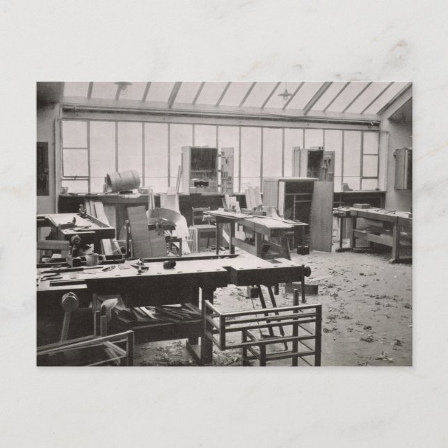 Der Workshop des Zimmermanns, aus den Workshops de Postkarte (Vorderseite)