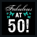 Der wunderbare 50. Geburtstag für sie Poster<br><div class="desc">Eine niedliche Geschenkidee für Mädels mit stilvollen Schmetterlingen.</div>