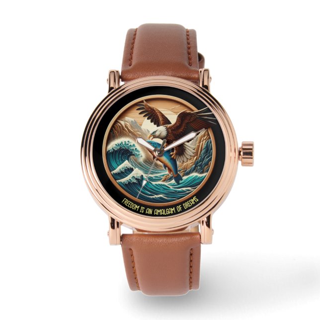 Der wunderbare Adler schlummert hinunter zum Fisch Armbanduhr (Vorderseite)