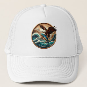 Der wunderbare Adler schlummert hinunter zum Fisch Truckerkappe