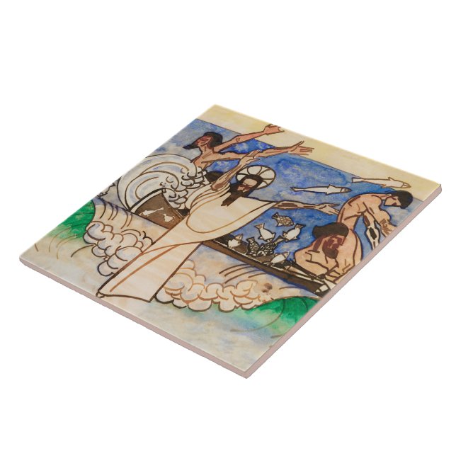 Der wunderbare Fischfang Jan Toorop  Fliese (Seite)