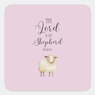 Der wunderliche Herr ist mein Hirte Psalm 23:1 Quadratischer Aufkleber