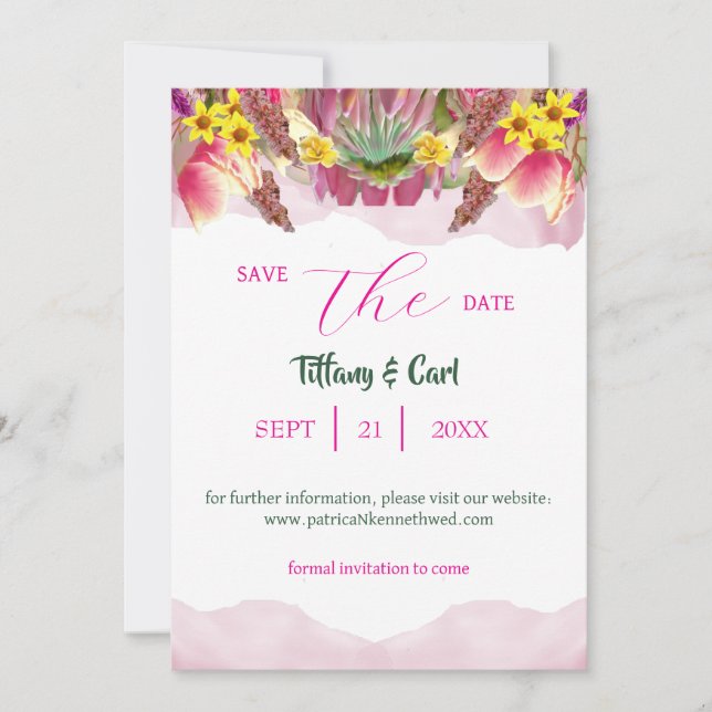 Der wunderschöne botanische Blumengarten Rettete-t Einladung (Vorderseite)