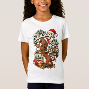 Der Wurst hat Weihnachtsmanns Kekse gestohlen Dach T-Shirt