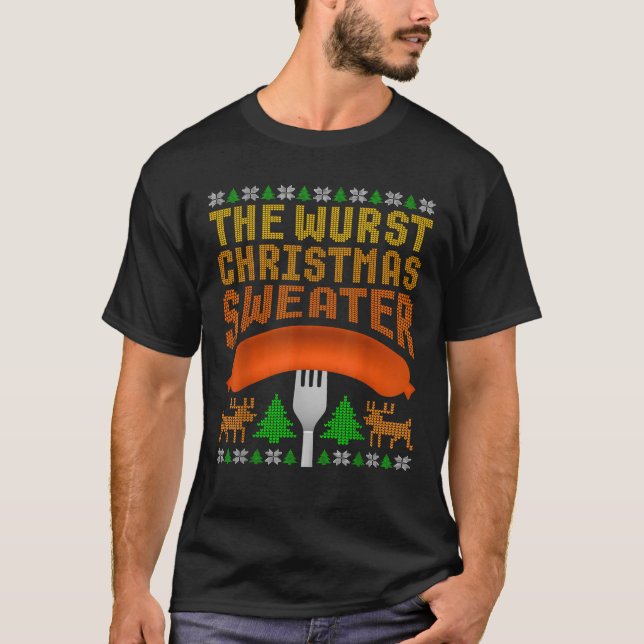 Der Wurst Weihnachtssüßer Ugly Weihnachtssüßer T-Shirt (Vorderseite)