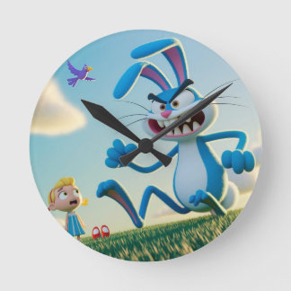 Der wütende Hase Runde Wanduhr