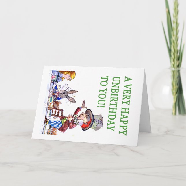 Der wütende Hutmacher sagt, A sehr alles Gute zum Karte (Vorderseite)