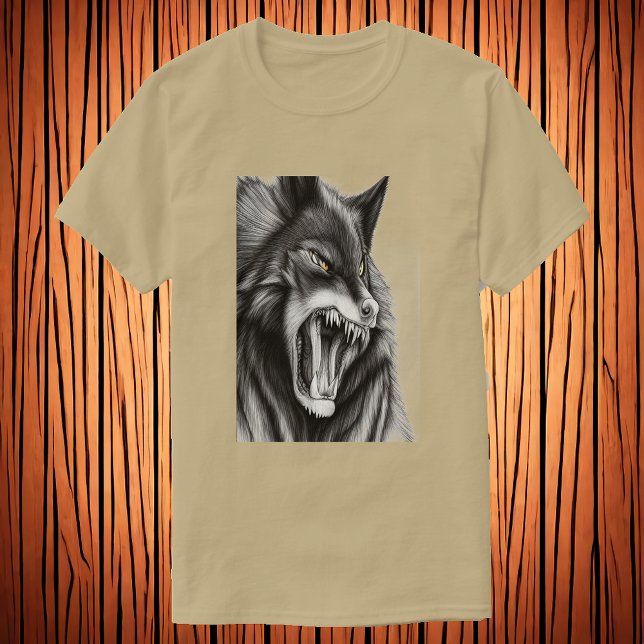 Der wütende Wolf | Art der AI T-Shirt (Von Creator hochgeladen)